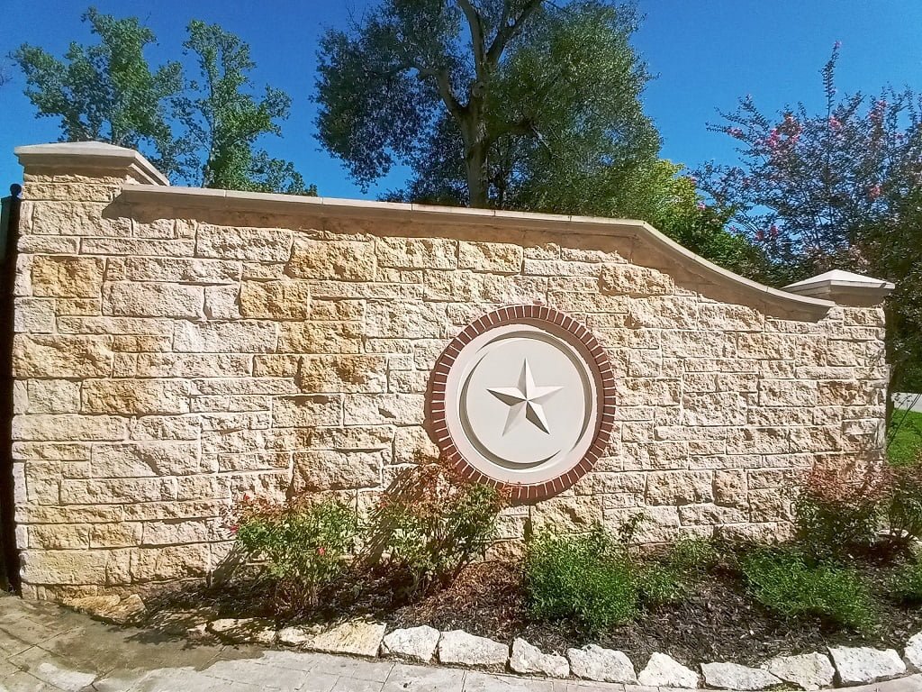 Outer limestone wall after cleaning by LKJ Preferred Services, Houston TX