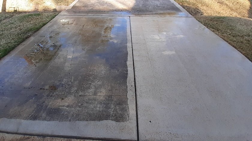 Driveway Cleaning — completed job by LKJ Preferred Services, Houston TX