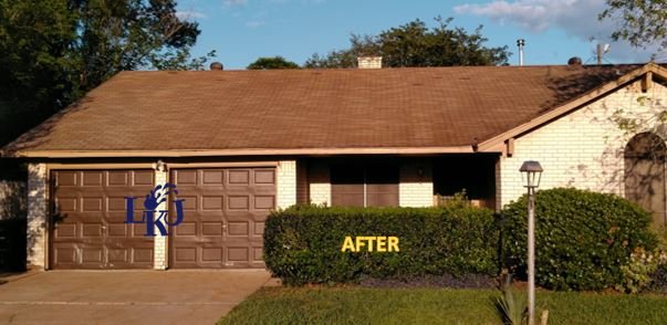 Roof Cleaning — completed job by LKJ Preferred Services, Houston TX